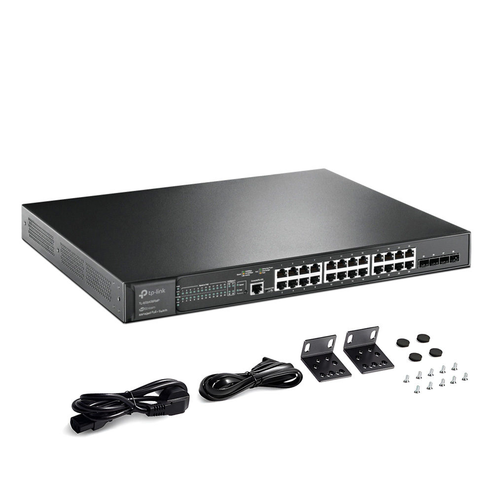 Hub Switch Tp-link TL-SG3428XMP Gigabit L2+ 24 Portas / 4x 10GE SFP+ - 10/100/1000Mbps