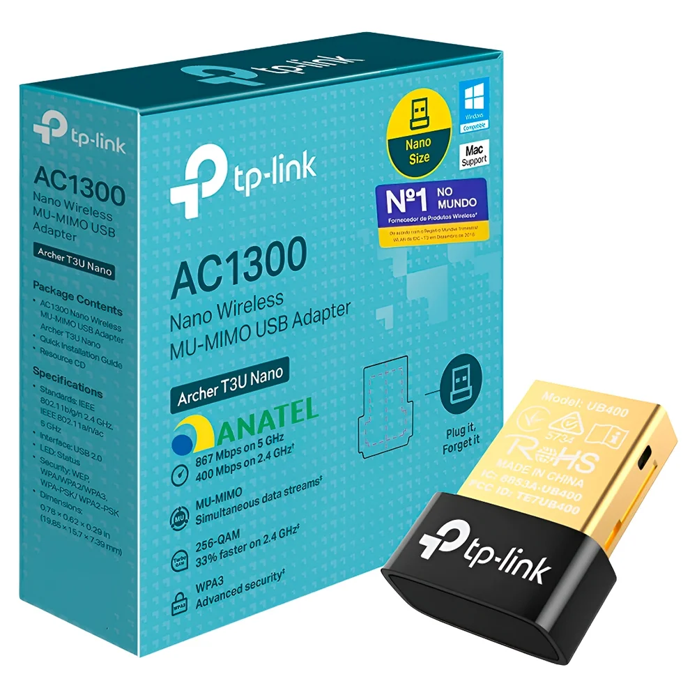 Comprar Adaptador Wifi TP-Link Archer T3U Nano Mu-Mimo Dual Band AC1300 em São José dos Pinhais