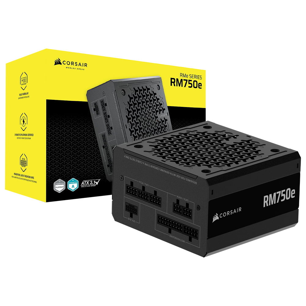 Comprar Fonte de Alimentação Corsair RM750E RME 750W ATX / Modular / Cybenetics Platinum - CP-9020295-BR em São José dos Pinhais