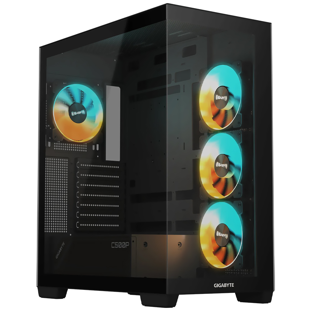 Comprar Gabinete Gamer Gigabyte GB-C500P Panoramic Stealth Mid Tower / 4 Cooler / ARGB - Preto em São José dos Pinhais