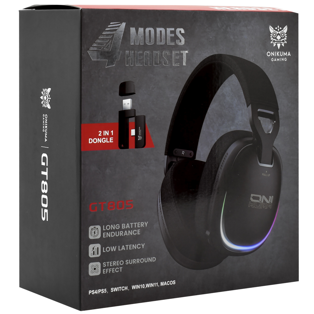 Comprar Headset Gamer Onikuma GT805 RGB / Wireless - Preto em São José dos Pinhais