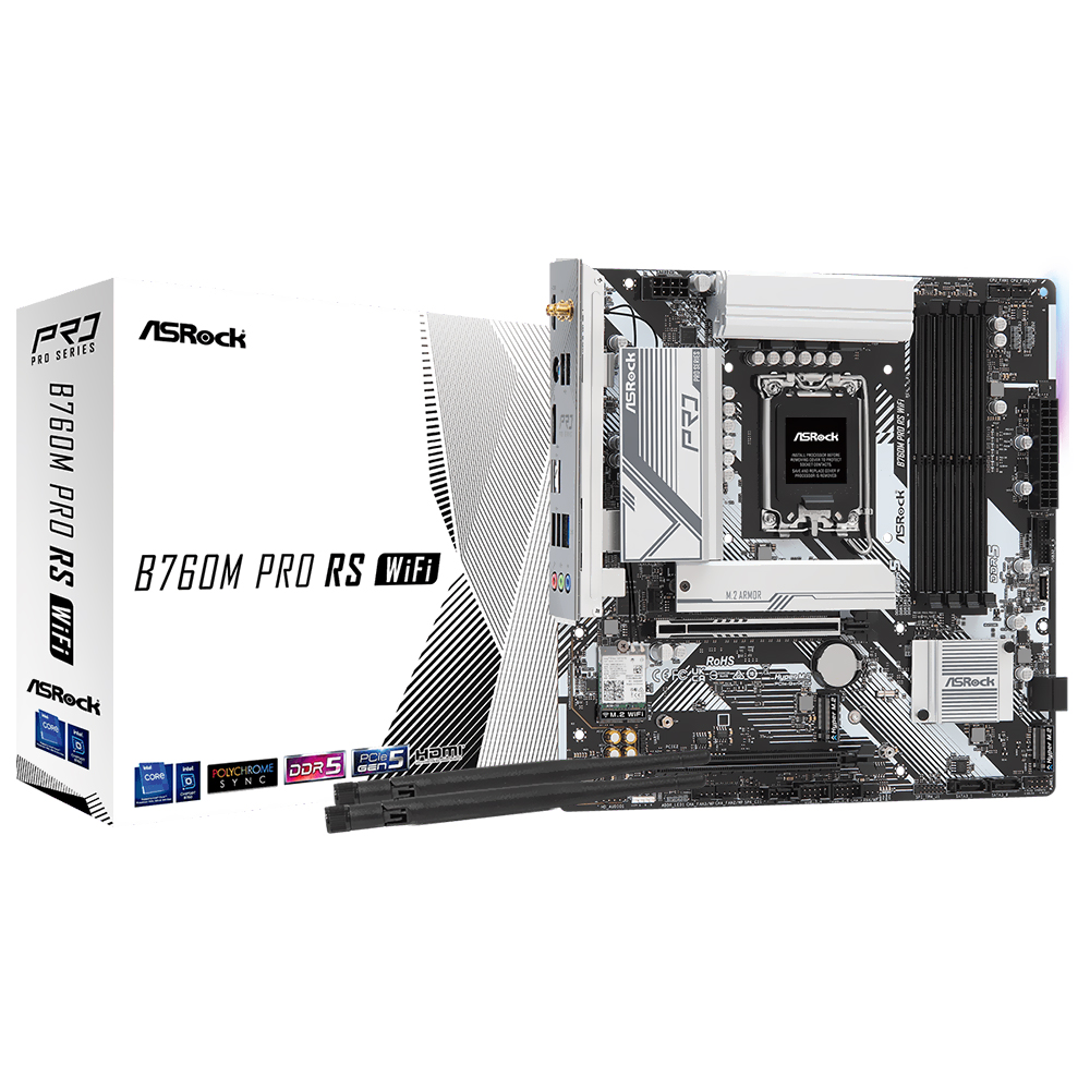 Comprar Placa Mãe ASRock B760M Pro RS Wi-Fi Socket LGA 1700 / DDR5 em São José dos Pinhais
