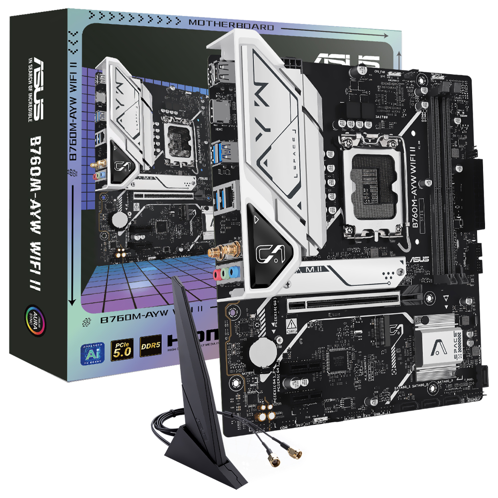 Placa Mãe ASUS B760M-AYW Wi-Fi II Socket LGA 1700 / DDR5