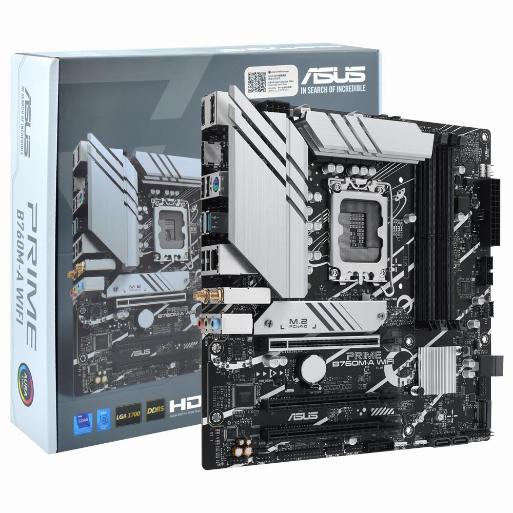 Comprar Placa Mãe ASUS Prime B760M-A Wi-Fi Socket LGA 1700 / DDR5 em São José dos Pinhais
