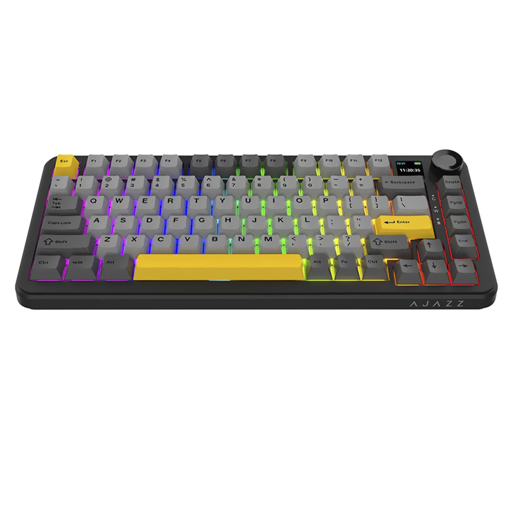 Teclado Gamer Mecânico Ajazz AK820 Max Plus Nacodexx  Maillard  Wireless  RGB  Inglês - Preto  Cinza (984396)