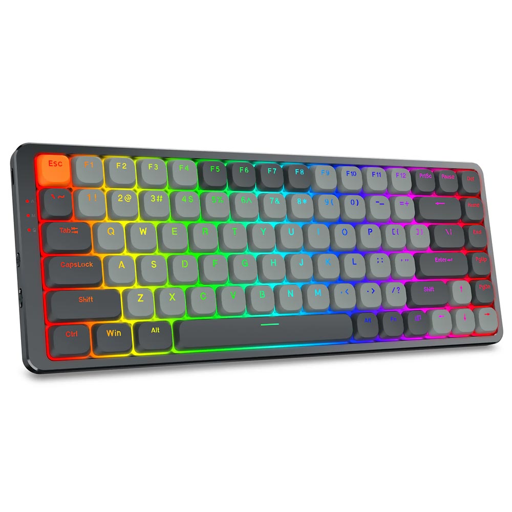 Comprar Teclado Gamer Mecânico Redragon K652GG-RGB-PRO Azure Wireless / RGB / Blue / Inglês - Cinza em São José dos Pinhais