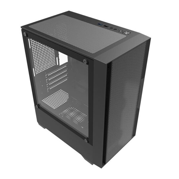 GABINETE GAMER AIGO DARKFLASH C195M MESH, MID-TOWER, LATERAL DE VIDRO, PRETO, AC-C195M-MESH-B-HQ1