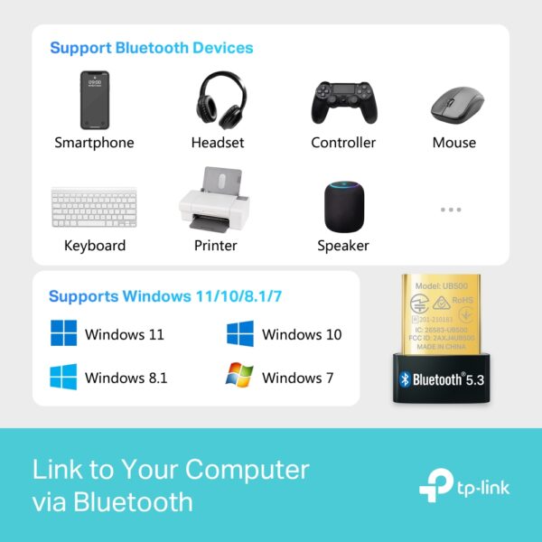 ADAPTADOR USB BLUETOOTH 5.0 TP-LINK UB5A NANO - Imagem 3
