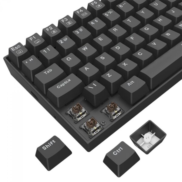 Teclado Gamer Mecânico Redragon Phantom, RGB, USB, Switch Brown, ABNT2, 75%, Preto, K629-RGB (PT-BROWN) - Imagem 2