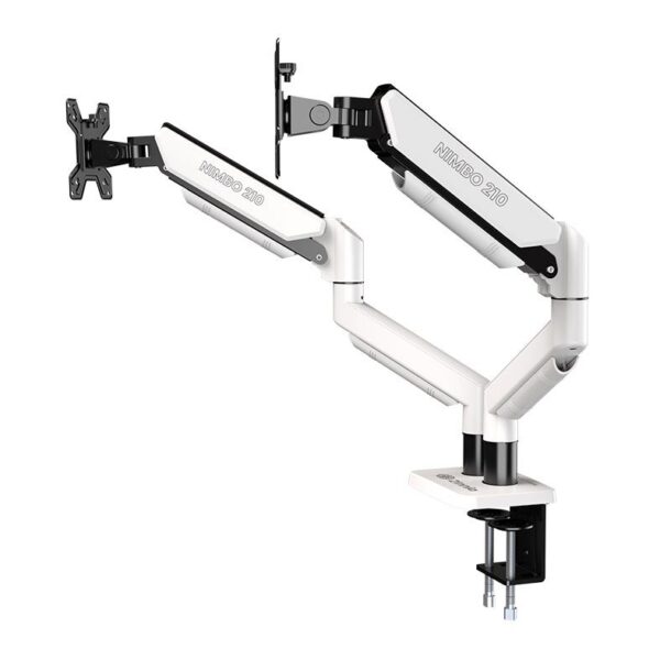 SUPORTE ARTICULADO COM PISTAO A GAS PARA DOIS MONITORES ZINNIA NIMBO 210, 13 POL. A 32 POL., BRANCO, ZNO-ZNNBO210-WH01 - Imagem 4
