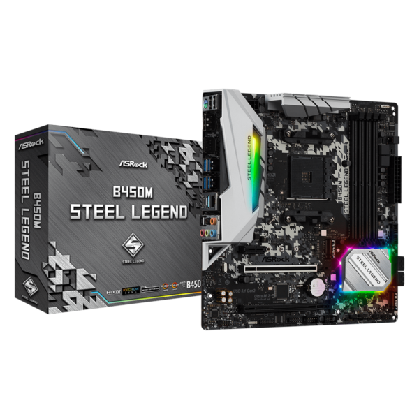 Placa Mãe Asrock B450M Steel Legend Socket AM4 / DDR4 - Imagem 2